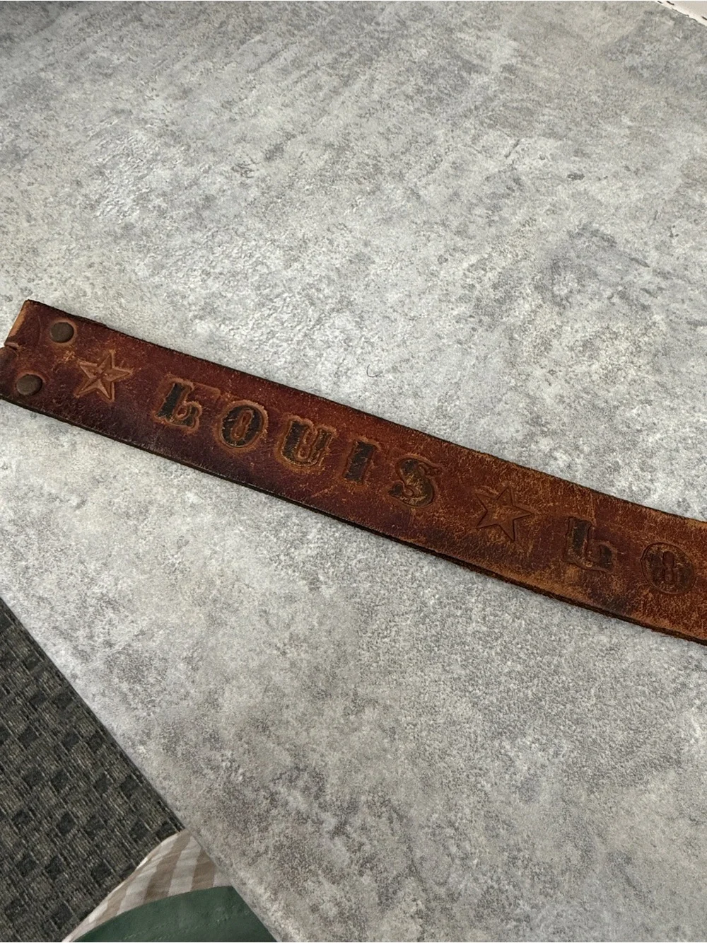 Vintage LONESOME Tooled Leather Western Belt Strap Stars Cowboy